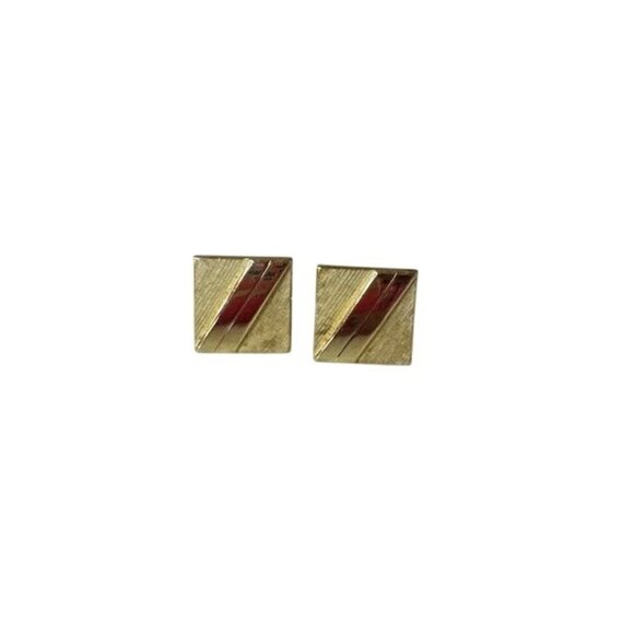 Swank Square Gold Tone Cufflinks - Picture 1 of 4